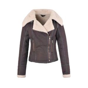 Lambs wool aviator jacket (TOPSHOP)